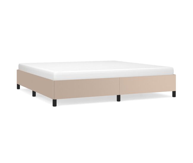 Estructura de cama de cuero sintético capuchino 200x200 cm