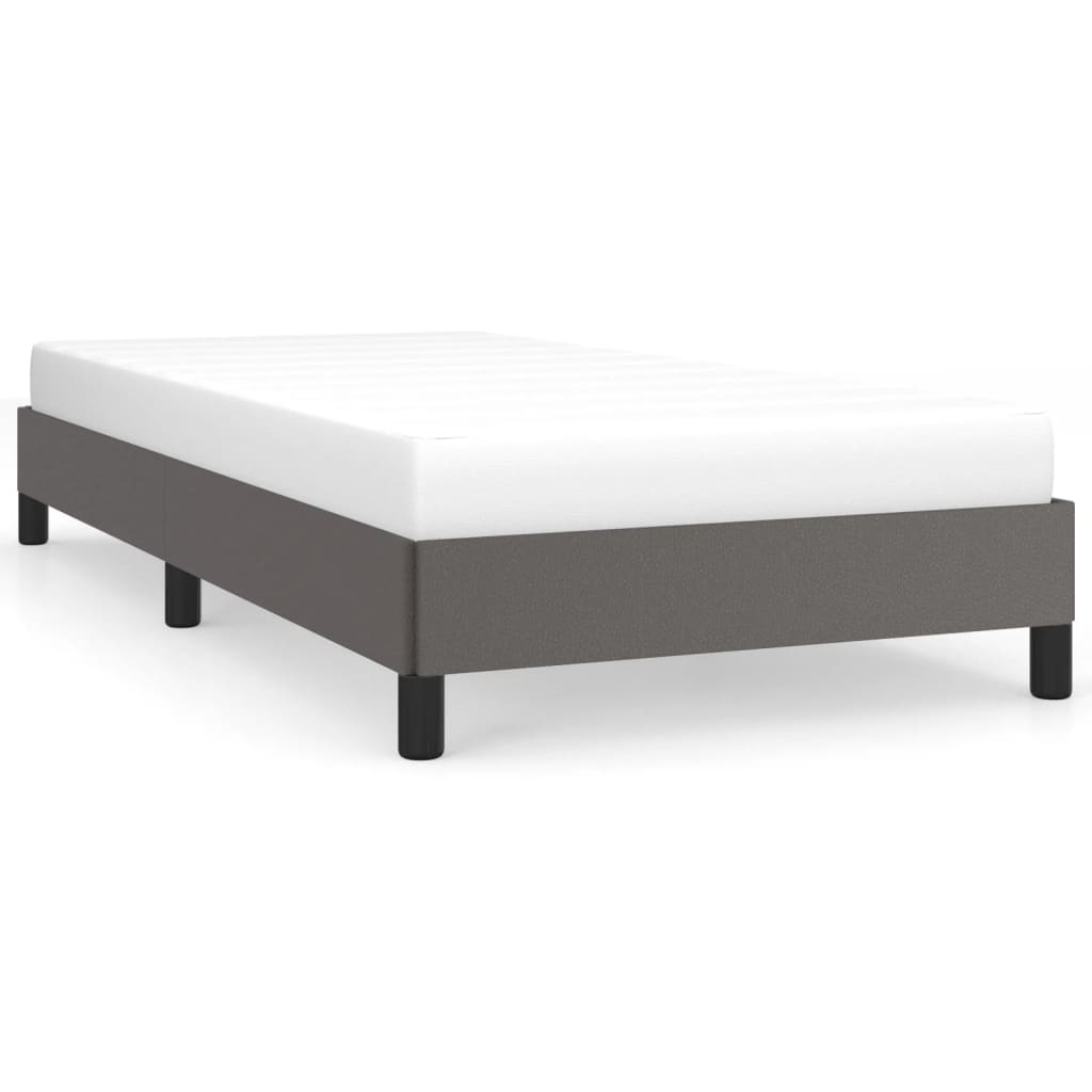 Estructura de cama cuero sintético gris 80x200 cm