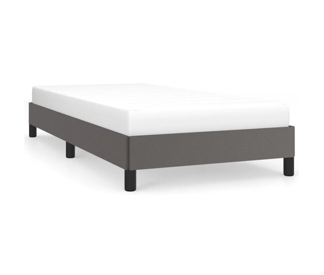 Estructura de cama cuero sintético gris 80x200 cm