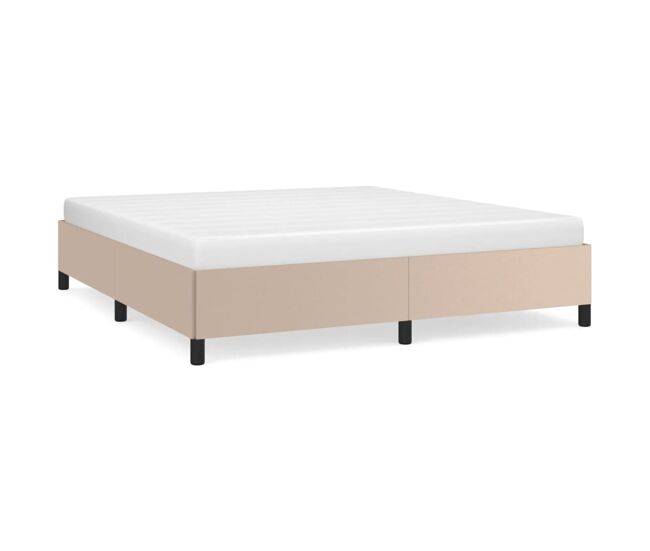 Estructura de cama de cuero sintético capuchino 160x200 cm