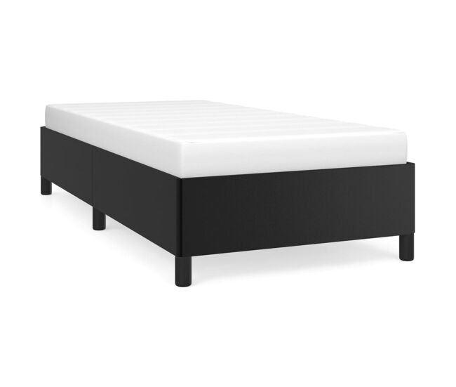 Estructura de cama de cuero sintético negro 100x200 cm