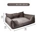 Cama para mascota + comedero doble Cama para mascota + comedero doble Marrón