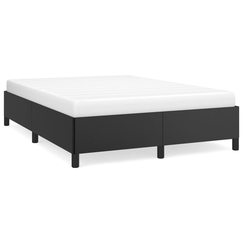 Estructura de cama de cuero sintético negro 140x200 cm