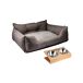 Cama para mascota + comedero doble Cama para mascota + comedero doble Marrón