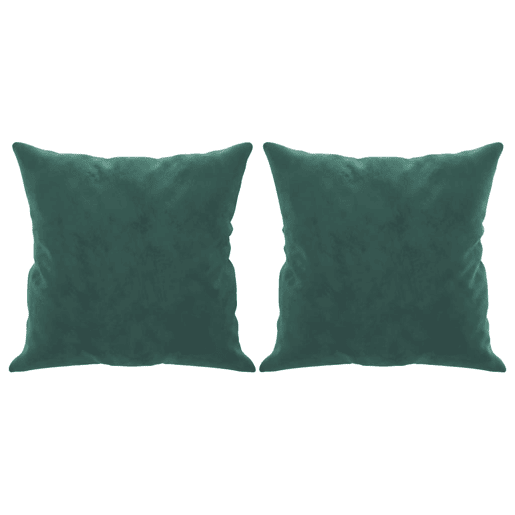 vidaXL Sofá 2 lug. c almofadas decorativas 140cm veludo verde-escuro