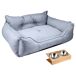 Cama para mascota + comedero doble Cama para mascota + comedero doble Gris