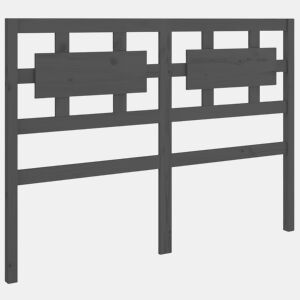 vidaXL Cabeceira de cama 125,5x4x100 cm pinho maciço cinzento