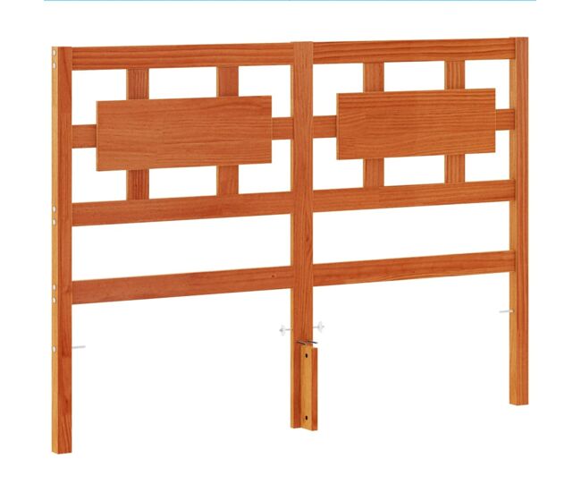 Vidaxl cabecero de cama madera maciza de pino marrón cera 135 cm