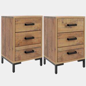 vidaXL Mesas de cabeceira 2 pcs 40x30x55 cm madeira de pinho maciça