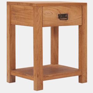 vidaXL Mesa de cabeceira 35x35x50 cm madeira de teca maciça