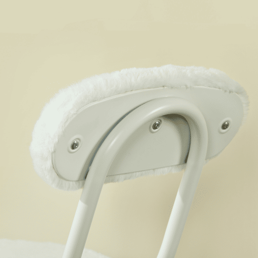 Conjunto de 4 cadeiras dobráveis, almofada redonda dobrável em pele com encosto e apoio para os pés, assento com 49 cm de altura, estilo escandinavo, branco