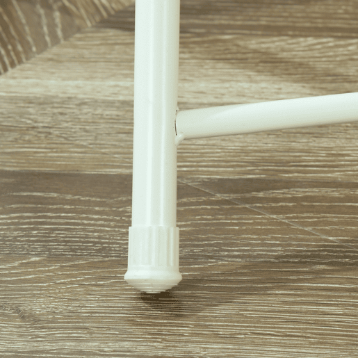 Conjunto de 4 cadeiras dobráveis, almofada redonda dobrável em pele com encosto e apoio para os pés, assento com 49 cm de altura, estilo escandinavo, branco