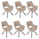 MEUBLES COSY Conjunto de 6 sillas de comedor con respaldo MEUBLES COSY Conjunto de 6 sillas de comedor con respaldo Beige