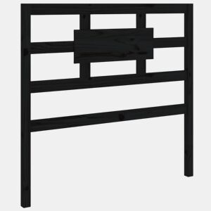 vidaXL Cabeceira de cama 80,5x4x100 cm madeira de pinho maciça preto