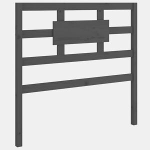vidaXL Cabeceira de cama 95,5x4x100 cm pinho maciço cinzento