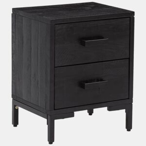 vidaXL Mesa de cabeceira 36x30x45 cm pinho maciço preto
