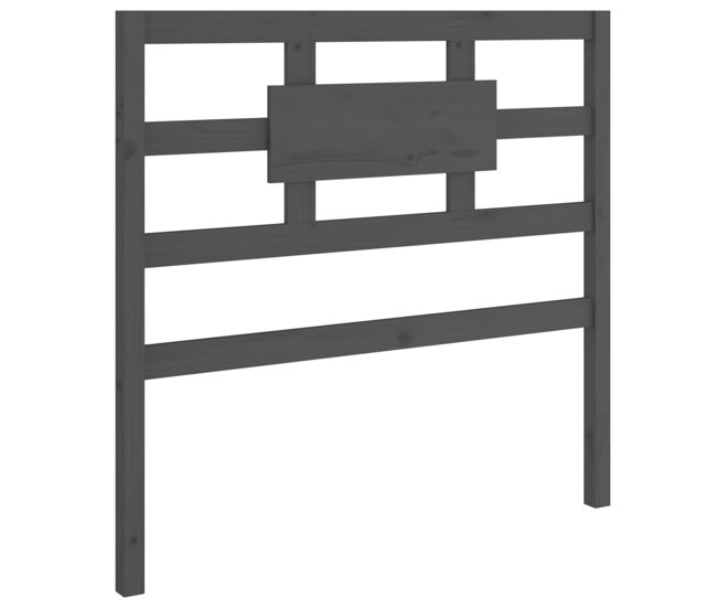 Vidaxl cabecero de cama madera maciza de pino gris 80,5x4x100 cm
