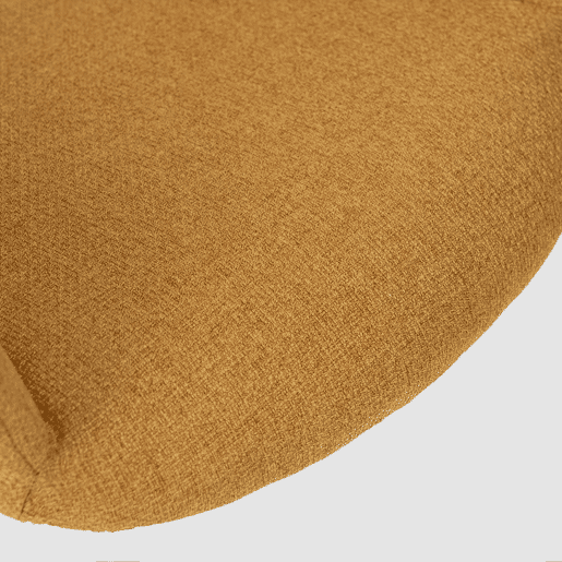 Conjunto de 4 cadeiras de jantar com encosto e braços assento estofado em tecido amarelo 48,5x58x81cm