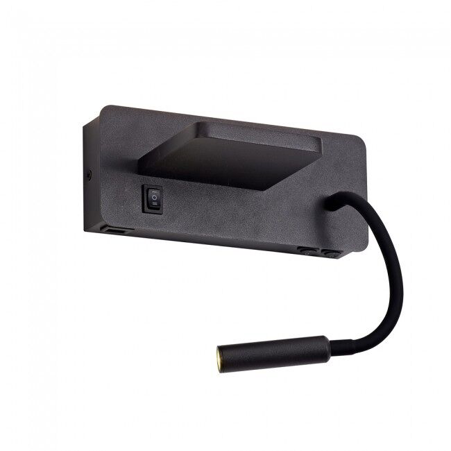 Aplique LED con cargador wireless Rob III 5+3W  CristalRecord Negro