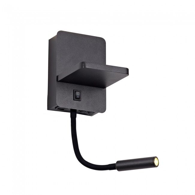 Aplique LED con cargador wireless Rob 5+3W marca CristalRecord Negro