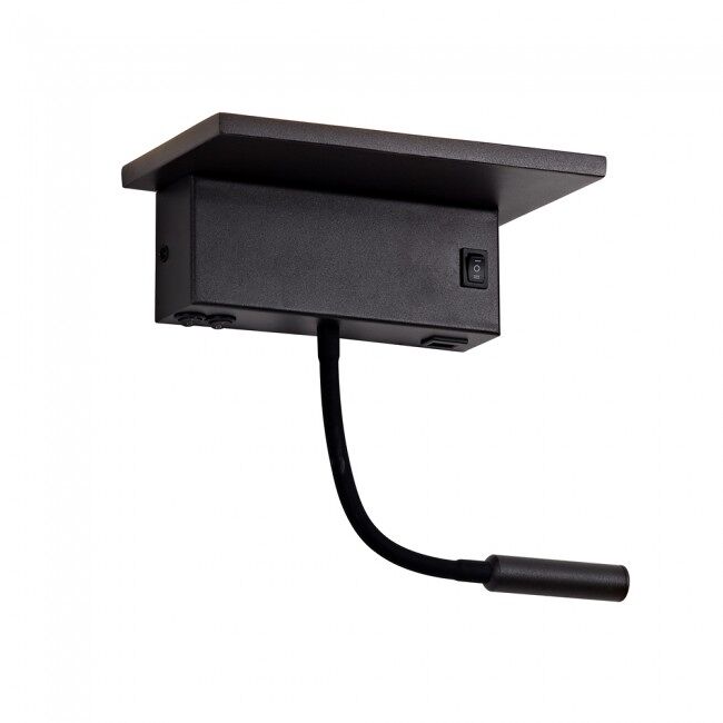 Aplique LED con cargador wireless Rob2 II 5+3W  CristalRecord Negro