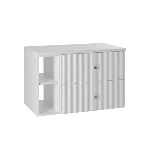 Móvel sous-lavatório 80cm 2 nichos bancada Izae Branco