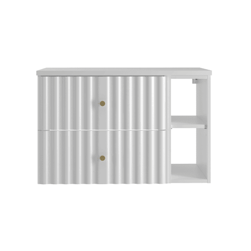 Móvel sous-lavatório 80cm 2 nichos bancada Izae Branco