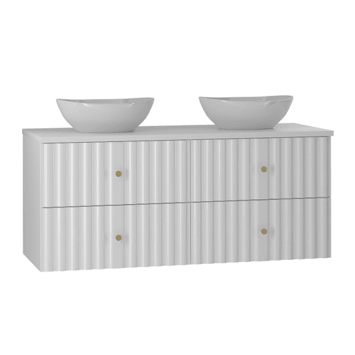 Conjunto móvel lavatório duplo 120cm e coluna Izae Branco