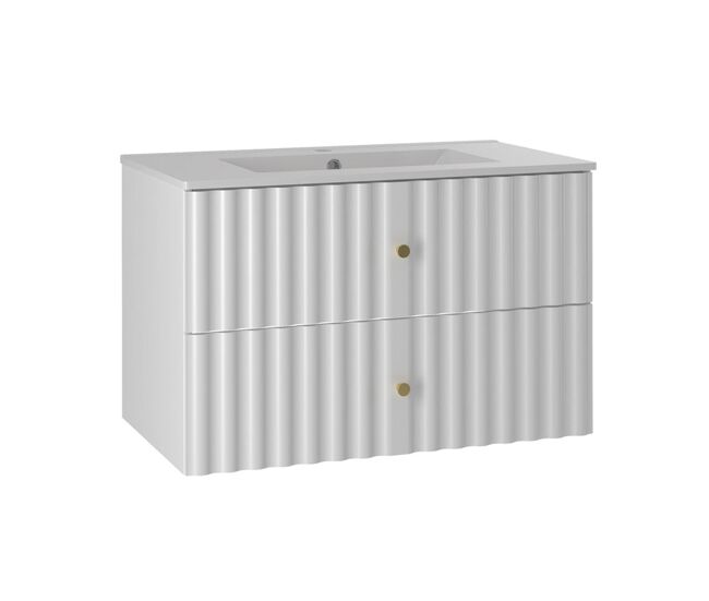 Mueble lavabo individual encastrado 80cm izae blanco