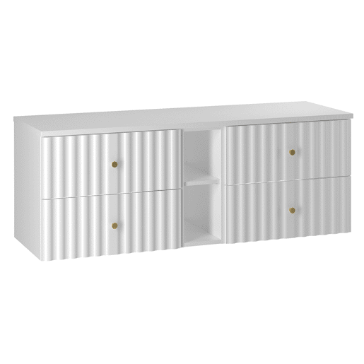 Móvel sous-lavatório 140cm 2 nichos bancada Izae Branco