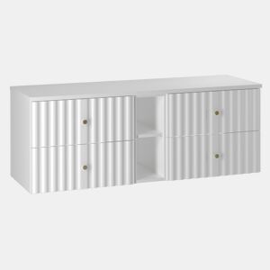 Móvel sous-lavatório 140cm 2 nichos bancada Izae Branco