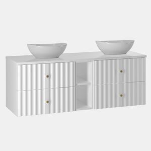 Móvel lavatório duplo 140cm 2 nichos Izae Branco