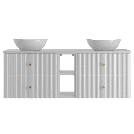 Móvel lavatório duplo 140cm 2 nichos Izae Branco