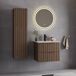 Conjunto de muebles con lavabo individual encastrado y columna Siena Conjunto de muebles con lavabo individual encastrado y columna Siena Madera