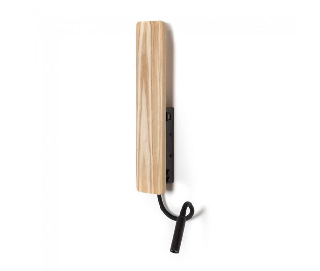 Aplique con lector led y usb renoir (5w+3w) aluminio - madera nórdico 40 x 5,5
