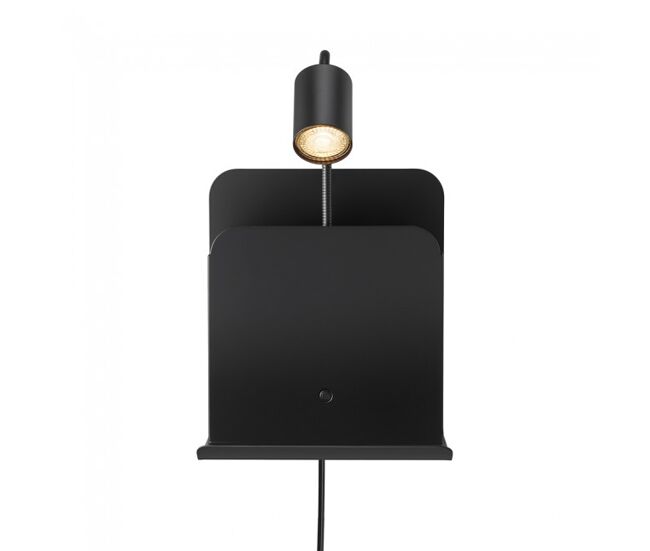 Aplique revistero con usb y repisa roomi marca nordlux