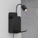 Aplique revistero con USB y repisa Roomi Nórdico Aplique revistero con USB y repisa Roomi Nórdico Negro