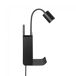Aplique revistero con USB y repisa Roomi Nórdico Aplique revistero con USB y repisa Roomi Nórdico Negro