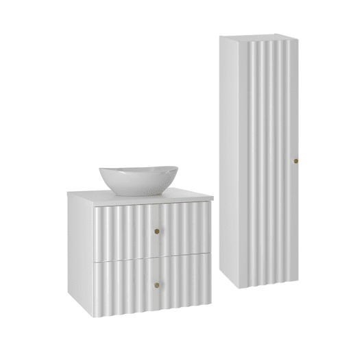 Conjunto móvel lavatório individual 60 cm e coluna Izae Branco