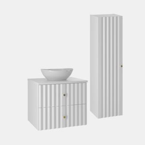 Conjunto móvel lavatório individual 60 cm e coluna Izae Branco