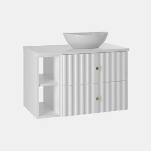 Móvel lavatório individual 80cm 2 nichos Izae Branco