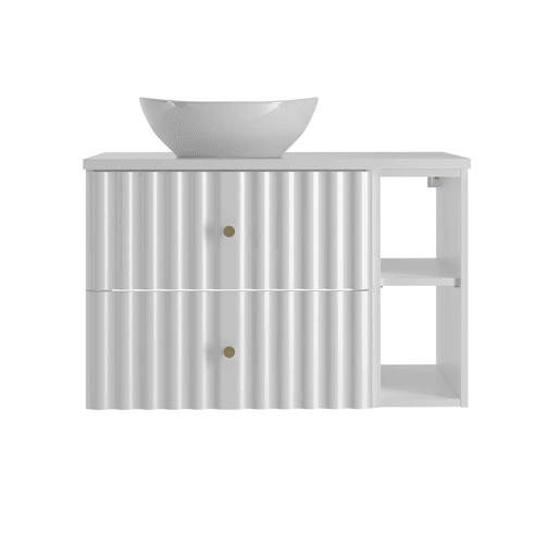 Móvel lavatório individual 80cm 2 nichos Izae Branco