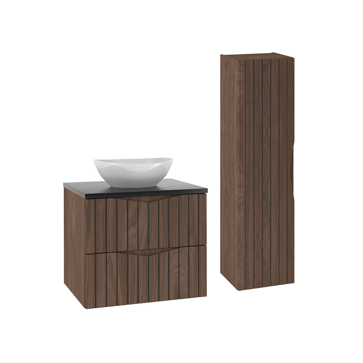Conjunto de muebles con lavabo individual y columna Siena