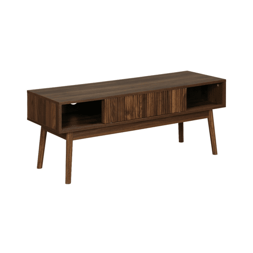 Móvel de TV em madeira de 2 portas, 115cm, Linear, Madeira escura, 115x40x48 cm