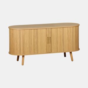 Suporte de TV escandinavo com portas ranhuradas, 120cm, Legacy, Natural, 120x40x57 cm