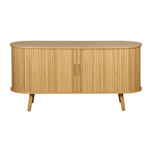 Suporte de TV escandinavo com portas ranhuradas, 120cm, Legacy, Natural, 120x40x57 cm