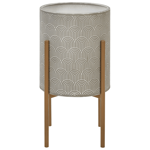 Vaso alto para plantas AUBRIETA Metal 31 cm Cinzento