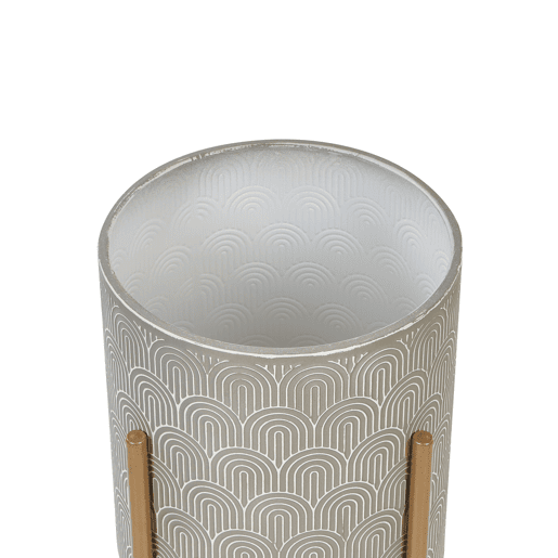 Vaso alto para plantas AUBRIETA Metal 31 cm Cinzento