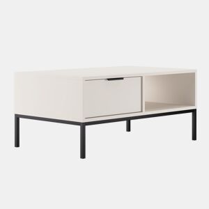 Mesa de centro Seattle 100 cm Branco Pés pretos