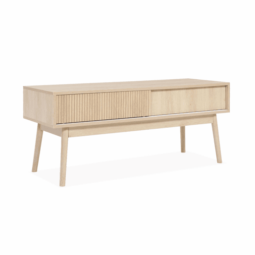 Móvel de TV em madeira de 2 portas, 115cm, Linear, Madeira, 115x40x48 cm